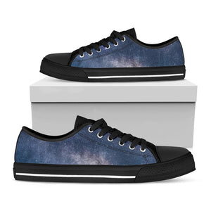 Dark Nebula Universe Galaxy Space Print Black Low Top Sneakers