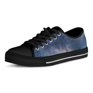 Dark Nebula Universe Galaxy Space Print Black Low Top Sneakers