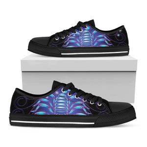 Dark Scorpio Zodiac Sign Print Black Low Top Sneakers