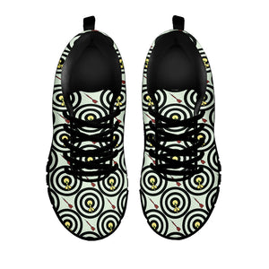 Dartboard Cartoon Pattern Print Black Running Shoes