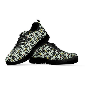 Dartboard Cartoon Pattern Print Black Running Shoes