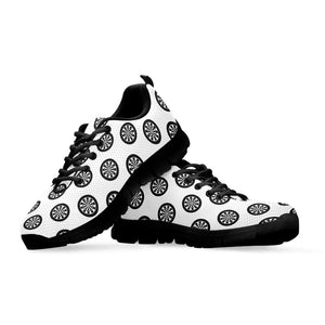 Dartboard Pattern Print Black Running Shoes