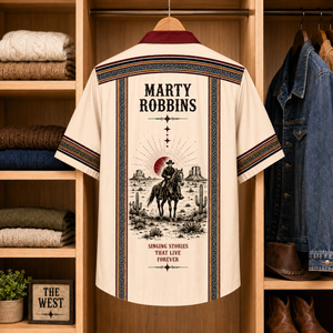 Marty Robbins Luxury Design Hawaiian Shirt Mexican Inspired Hawaiian Shirt White Version