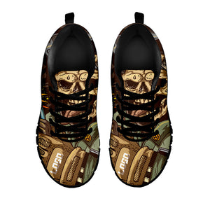 Dead Welder Print Black Running Shoes