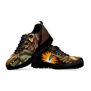 Dead Welder Print Black Running Shoes