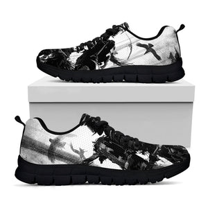 Demon Samurai Print Black Running Shoes