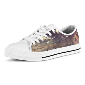 Denali Mountain Print White Low Top Sneakers