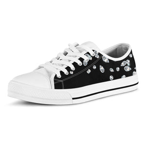 Diamond Gems Print White Low Top Sneakers