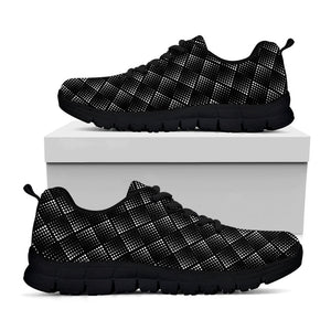 Dot Geometric Square Pattern Print Black Running Shoes