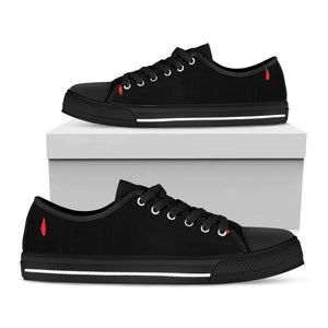Dracula Fang Print Black Low Top Sneakers
