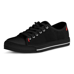 Dracula Fang Print Black Low Top Sneakers