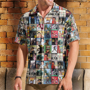 Elvis Presley Retro Music Album Art Mosaic Grid Colorful Hawaiian Shirt Retro Music Album Art Inspired Unisex Shirt