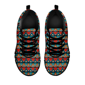 Ethnic African Inspired Pattern Print Black Running Shoes