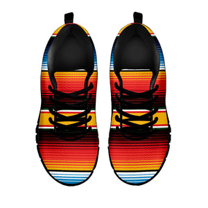 Ethnic Serape Blanket Pattern Print Black Running Shoes