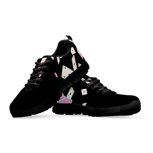Falling Casino Card Print Black Running Shoes