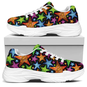 Fantastic Star Pattern Print White Chunky Shoes