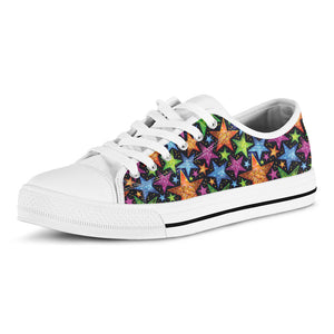 Fantastic Star Pattern Print White Low Top Sneakers