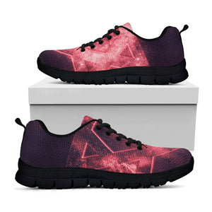 Fiery Star of David Print Black Running Shoes