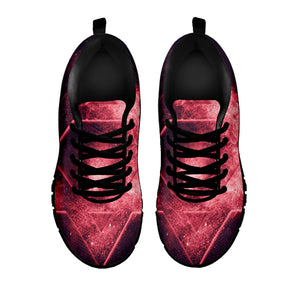Fiery Star of David Print Black Running Shoes