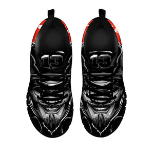Firefighter Devil Print Black Running Shoes