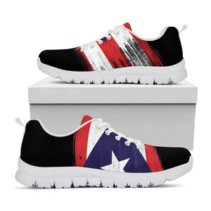 Flag Of Puerto Rico Print White Running Shoes