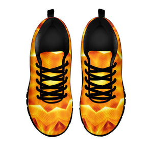 Flame Kaleidoscope Print Black Running Shoes