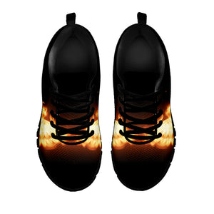 Flame Wings Print Black Running Shoes