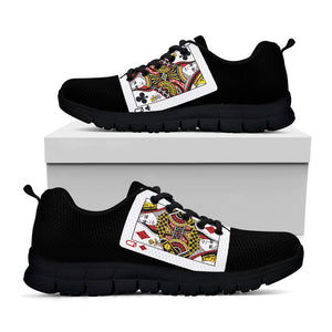 Four Queens Playing Cards Print Black Running Shoes