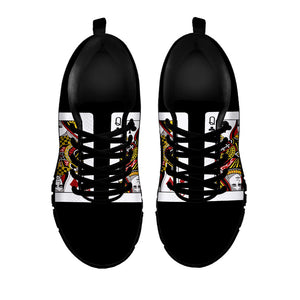 Four Queens Playing Cards Print Black Running Shoes
