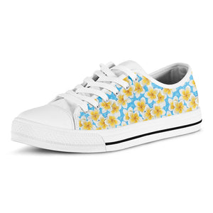Frangipani On The Water Pattern Print White Low Top Sneakers
