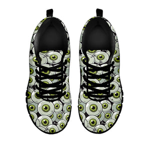 Frankenstein Eyeball Pattern Print Black Running Shoes