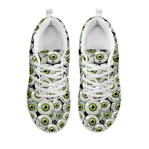 Frankenstein Eyeball Pattern Print White Running Shoes