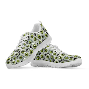 Frankenstein Eyeball Pattern Print White Running Shoes