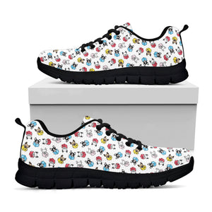 French Bulldog Reading Book Print Black Running Shoes