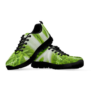 Fresh Cabbage Leaf Print Black Running Shoes