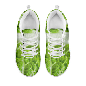 Fresh Cabbage Leaf Print White Running Shoes