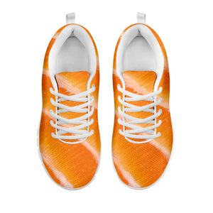 Fresh Salmon Print White Running Shoes