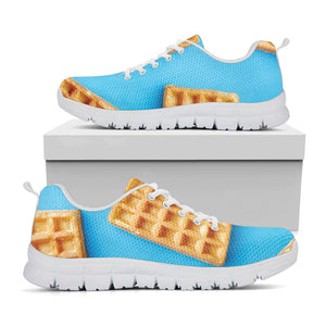 Fresh Waffles Print White Running Shoes