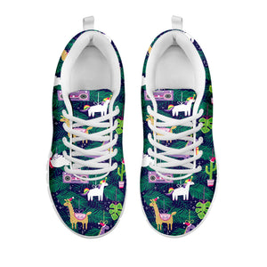 Funny Christmas Decoration Pattern Print White Running Shoes