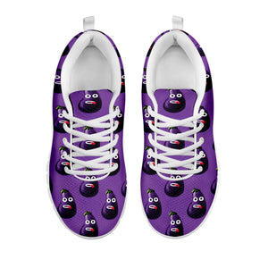 Funny Eggplant Pattern Print White Running Shoes