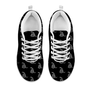 Gadsden Flag Pattern Print White Running Shoes