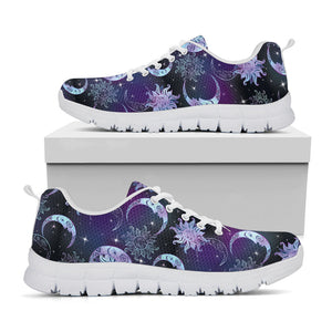 Galaxy Celestial Sun And Moon Print White Running Shoes