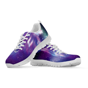 Galaxy Howling Wolf Spirit Print White Running Shoes