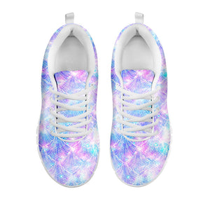 Galaxy Mermaid Scales Pattern Print White Running Shoes