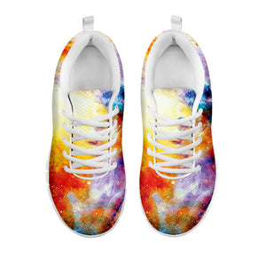 Galaxy Native Indian Woman Print White Running Shoes