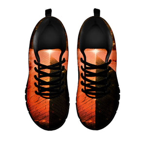Galaxy Pyramid Print Black Running Shoes