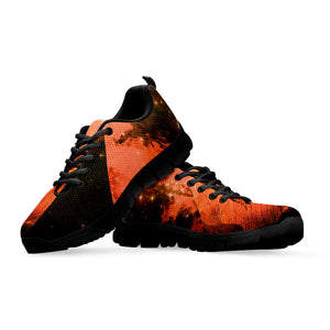 Galaxy Pyramid Print Black Running Shoes