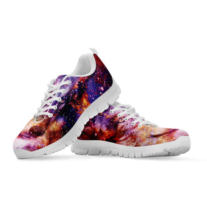 Galaxy Wolf Portrait Print White Running Shoes