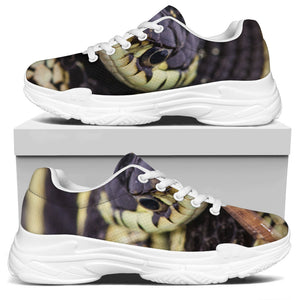 Garter Snake Print White Chunky Shoes