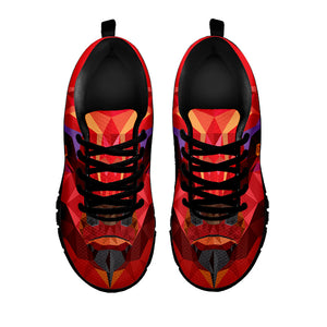 Geometric Bull Skull Print Black Running Shoes